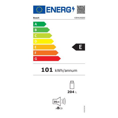 Bosch | KIR41NSE0 | Refrigerator | Energy efficiency class E | Built-in | Larder | Height 122.1 cm | Fridge net capacity 204 L | - 6